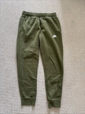 Nike Olive Jogger Sweatpants with White Logo